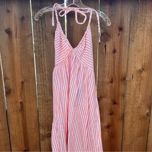 Striped Orange and White Summer Dress